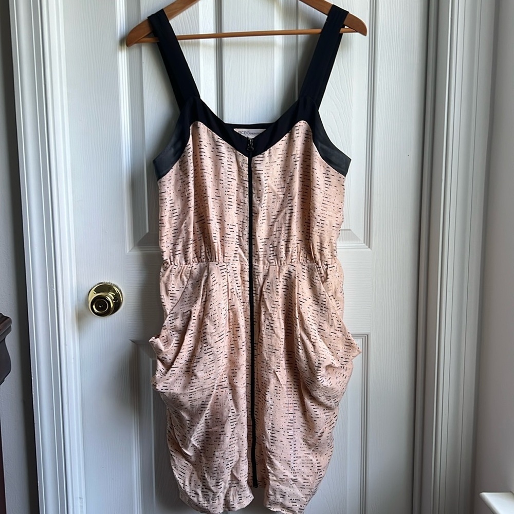 BCBG black strap print summer dress size large